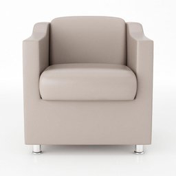 Kit 2 Poltronas Decorativas Para Recepção Courino Bege - 4