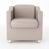 Kit 2 Poltronas Decorativas Para Recepção Courino Bege - 4