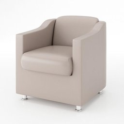 Kit 2 Poltronas Decorativas Para Recepção Courino Bege - 5