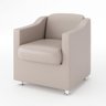 Kit 2 Poltronas Decorativas Para Recepção Courino Bege - 5
