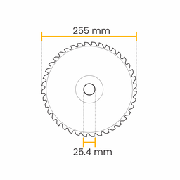 Lâmina Disco Serra Corte P/ Roçadeiras 255mm X 25.4mm D-65997 - 4