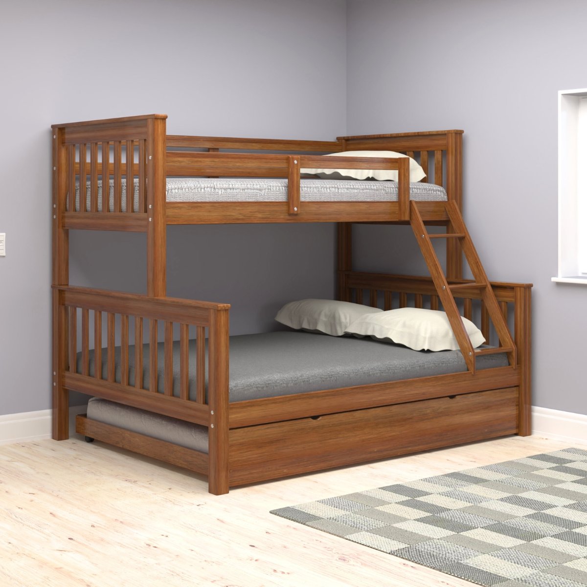 Beliche Woodstore Casal Solteiro de Madeira + Cama Aux Casal - 3