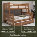 Ver imagem 4 de Beliche Woodstore Casal Solteiro de Madeira + Cama Aux Casal