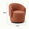Poltrona Decorativa Giratória Sala de Estar Recepção Bouclé Jasmine - 3