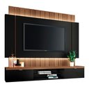 Ver imagem 2 de Painel Tv 55 180cm Bancada Suspensa Illusion Preto-castanho - Hb Móveis