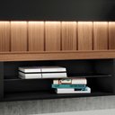 Ver imagem 5 de Painel Tv 55 180cm Bancada Suspensa Illusion Preto-castanho - Hb Móveis