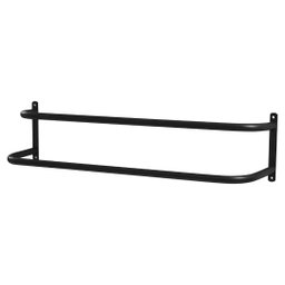Porta Toalhas Toalheiro Duplo P/ Porta ou Parede Preto 48cm - 3