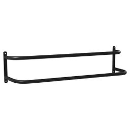 Porta Toalhas Toalheiro Duplo P/ Porta ou Parede Preto 48cm - 2