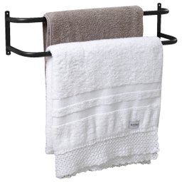 Porta Toalhas Toalheiro Duplo P/ Porta ou Parede Preto 48cm - 1