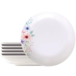 Kit Jogo de Pratos Fundo Sopa 8pçs 8 Pessoas Floratta 22cm - 2