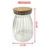 Pote Hermético com Frisos Tampa de Bambu Recipiente Vidro 1l - 4