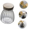 Pote Hermético com Frisos Tampa de Bambu Recipiente Vidro 1l - 3