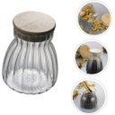 Ver imagem 3 de Pote Hermético com Frisos Tampa de Bambu Recipiente Vidro 1l