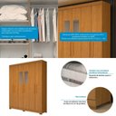 Ver imagem 4 de Guarda Roupa Casal 100% Mdf 6 Portas 2 Gavetas com Espelho Lana Acp Móveis Cinamomo