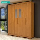 Ver imagem 2 de Guarda Roupa Casal 100% Mdf 6 Portas 2 Gavetas com Espelho Lana Acp Móveis Cinamomo