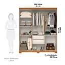Ver imagem 3 de Guarda Roupa Casal 100% Mdf 6 Portas 2 Gavetas com Espelho Lana Acp Móveis Cinamomo