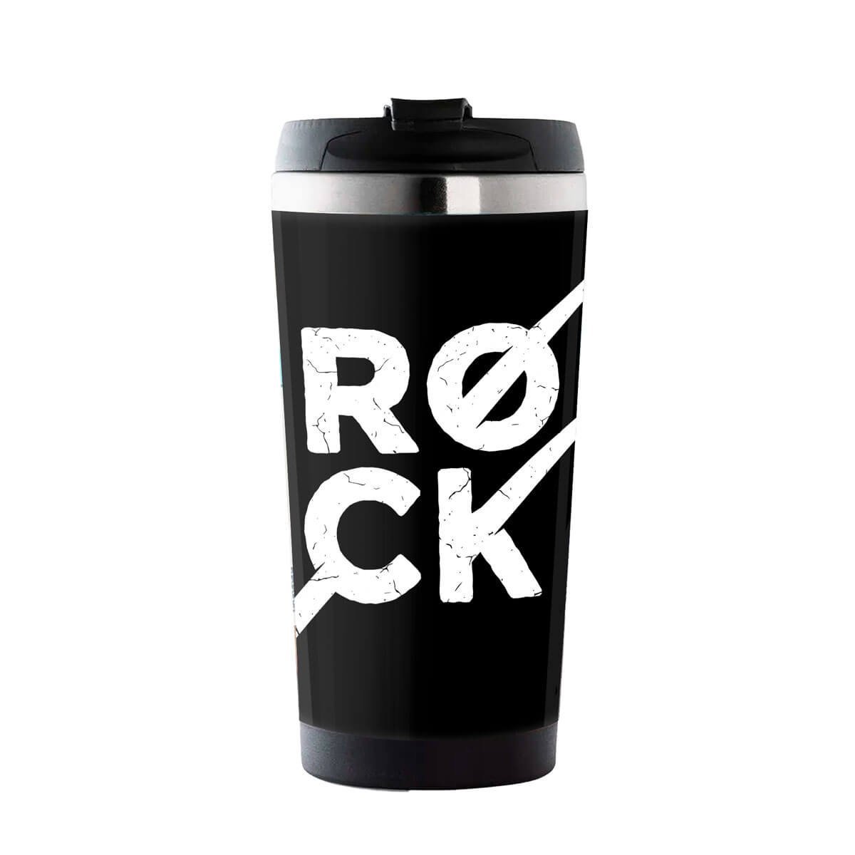 Copo Térmico 500ml Inox Preto Rock Baquetas Presente Super - 3