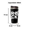 Copo Térmico 500ml Inox Preto Rock Baquetas Presente Super - 9