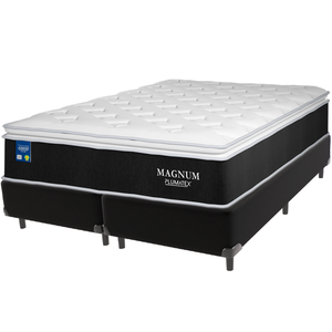 Cama Box Preto e Colchão Magnum Molas Ensacadas King Plumatex