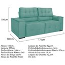 Ver imagem 6 de Sofá Cama Retrátil Sala Vicenza 175cm Suede Cor Azul Tiffany
