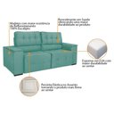 Ver imagem 5 de Sofá Cama Retrátil Sala Vicenza 175cm Suede Cor Azul Tiffany