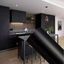 Ver imagem 1 de Papel Adesivo Tipo Contact Cores Fosco Leotack C/5 Metros Paredes/móveis/eletrodomésticos Preto