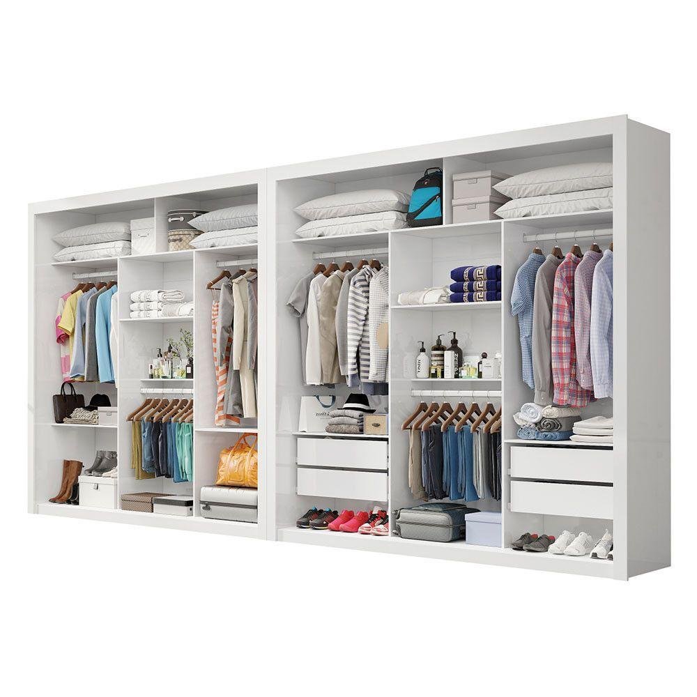 Closet Casal Premium com 04 Gavetas Carioca Móveis Branco - 9