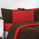 Ver imagem 3 de Kit Edredom + Jogo de Lençol Malha 100% Algodão Gran Moratta 7 Peças Casal - Marrom-vermelho