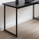 Ver imagem 2 de Mesa em L Industrial Pés de Ferro para Escritório 120x90cm Estudos Trabalho - Preto