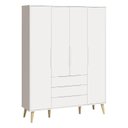 Ver imagem 1 de Guarda Roupa Infantil Retrô Elfe Branco Acetinado Natural - Reller