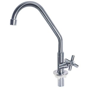 Torneira de Bancada Cozinha em Latao e Inox 201 Cromada