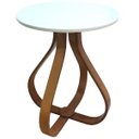 Ver imagem 1 de Mesa Canto Gota Mel/ Branco Alt 70 Cm