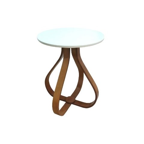 Mesa Canto Gota Mel/ Branco Alt 70 Cm