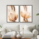Ver imagem 1 de Quadro Flor Duplo Tamanho 50x70 2 Peças