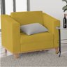 Kit Sofá 2 Lugares e 2 Poltronas Europa Suede Amarelo - Amarena Móveis - 3