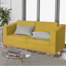 Kit Sofá 2 Lugares e 2 Poltronas Europa Suede Amarelo - Amarena Móveis - 2