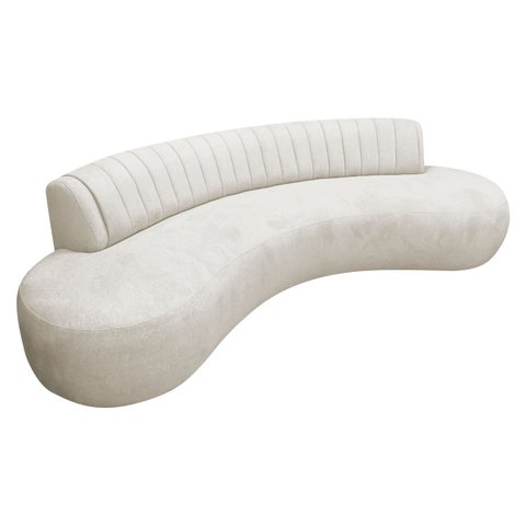 Divã Recamier Celeste Curvo Sala Estar Luxo 180cm Bouclé
