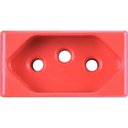 Ver imagem 1 de Kit 3 Módulo Tomada 2p T Tramontina 20 a 250 V Vermelho