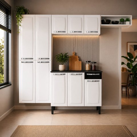 Cozinha Rose Completa 10 Portas 1 Gaveta