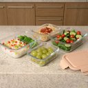 Ver imagem 6 de Kit 3 Potes de Vidro Herméticos 1,04l Retangulares Capuccino Uz Marmita Borossilicato