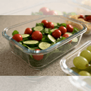 Ver imagem 2 de Kit 3 Potes de Vidro Herméticos 1,04l Retangulares Capuccino Uz Marmita Borossilicato