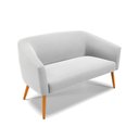 Ver imagem 3 de Kit 01 Namoradeira 02 Lugares e 02 Poltronas Stella Suede Pés Palito Castanho - D’Rossi - Cinza