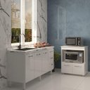 Ver imagem 6 de Balcão Cozinha Armário Gabinete de Pia 160 Cm Estela e Balcão para Forno Elétrico e Microondas