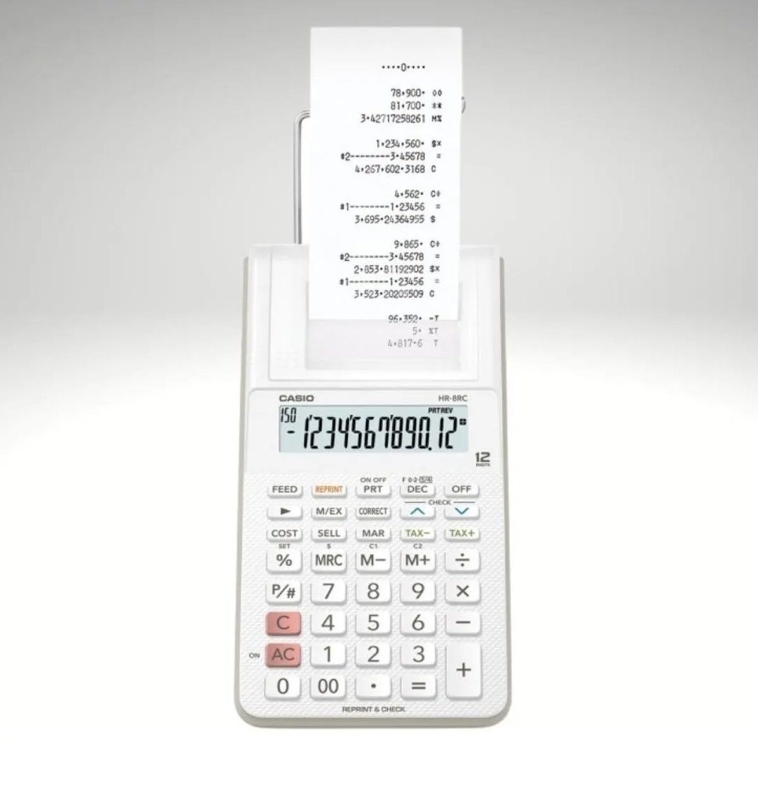 Calculadora Com Bobina Hr-8rc Casio Branco | MadeiraMadeira