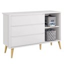 Ver imagem 7 de Quarto de Bebê 2 Portas Theo Branco Pés Madeira Natural com Colchão Gazin – Reller