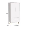 Ver imagem 4 de Quarto de Bebê 2 Portas Theo Branco Pés Madeira Natural com Colchão Gazin – Reller