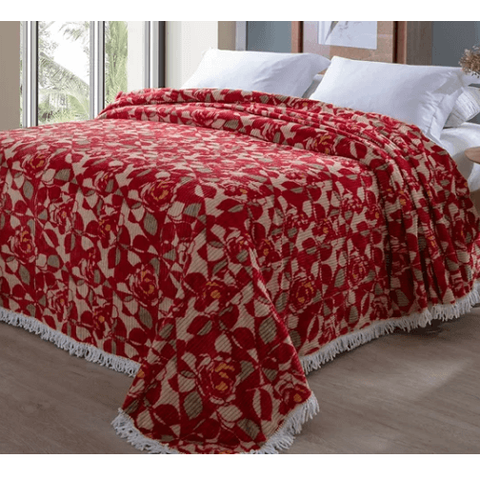Colcha Chenille Jolitex Casal Rafaella Vermelha 2,20MX2,40m