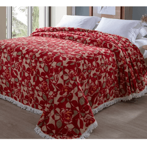 Colcha Chenille Jolitex Casal Rafaella Vermelha 2,20mx2,40m