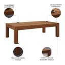 Ver imagem 3 de Mesa de Centro Baixa 120cm Madeira Maciça Floris Castanho F07 - Mpozenato