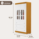 Ver imagem 4 de Quarto de Bebê Completo Berço 3 em 1, Guarda-Roupa 2 Portas, Cômoda Sapateira 100% MDF, Detalhes Acrílico Branco/Fosco/Savana